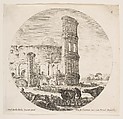 The Colosseum, two herds being directed towards the amphitheater in the foreground, plate 8 from "Roman landscapes and ruins" (Paysages et ruines de Rome), Stefano della Bella  Italian, Etching; fourth state of nine (Talbierska)
