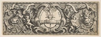Frieze of Ornament with Clasped Hands and Anchor, Abraham Bosse  French, Etching