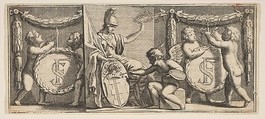 Minerva and the Arms of François Sublet de Noyers Painted by the Genius of Painting, Abraham Bosse French, Etching; first state of two