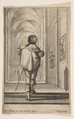 A gentleman seen from behind walking into a church, plate 8 from "French Nobility at Church", Abraham Bosse  French, Etching