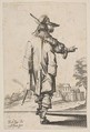 Gentleman Seen from the Back Pointing towards a Chateau, Abraham Bosse  French, Etching