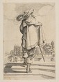 Gentleman in a Cape and Plumed Hat Seen from the Back, Anonymous, French, 17th century  French, Etching (reverse copy)
