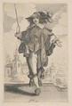 Gentleman Holding a Crop, Anonymous, French, 17th century  French, Etching; reverse copy
