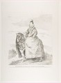 Margaret of Austria on horseback, after Velázquez, Goya (Francisco de Goya y Lucientes)  Spanish, Etching and drypoint