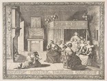 Visit to the New Mother, Abraham Bosse French, Etching with engraving; first state of two