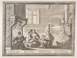 Visit of the Nursemaid, Abraham Bosse French, Etching