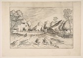 The Swan's Inn with Farms from the series The Small Landscapes, The Master of the Small Landscapes  Netherlandish, Etching; first state of three