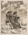 A Dutch Hulk and a Boeier from The Sailing Vessels, Pieter Bruegel the Elder  Netherlandish, Engraving; first state of two