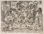The Fall of the Magician, Pieter van der Heyden (Netherlandish, ca. 1525–1569), Engraving; first state of five