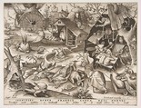 Sloth (Desidia), from "The Seven Deadly Sins", Pieter van der Heyden  Netherlandish, Engraving