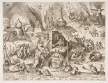 Avarice (Avaritia), from "The Seven Deadly Sins", Pieter van der Heyden  Netherlandish, Engraving; first state of two