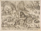 Avarice (Avaritia) from The Seven Deadly Sins, Pieter Bruegel the Elder  Netherlandish, Engraving; first state of two