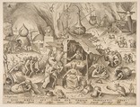 Avarice (Avaritia), from the series The Seven Deadly Sins, Pieter Bruegel the Elder  Netherlandish, Engraving; first state of two