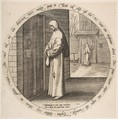 One Begs in Vain at the Door of the Deaf, from Twelve Flemish Proverbs, Pieter Bruegel the Elder Netherlandish, Engraving