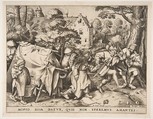 The Dirty Bride or the Marriage of Mopsus and Nisa, Pieter Bruegel the Elder (Netherlandish, Breda (?) ca. 1525–1569 Brussels), Engraving; first state of four