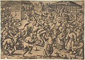 The Festival of Fools, Pieter Bruegel the Elder  Netherlandish, Engraving; second state of three