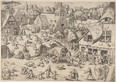 The Kermis at Hoboken, After Pieter Bruegel the Elder (Netherlandish, Breda (?) ca. 1525–1569 Brussels), Engraving; second state of four