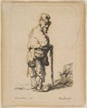 Beggar Leaning on a Stick, David Deuchar  British, Scottish, Etching