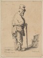 Beggar Leaning on a Stick (reverse copy), F. Bradshaw  British, Etching