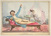 Ennui, Robert Seymour British, Hand-colored lithograph