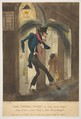 The Opera Over! Or "The Last Man", T. Gillard British, Hand-colored aquatint