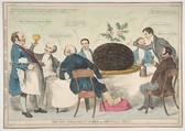 The New Parliament Pudding or John Bull's Treat, Anonymous, British, 19th century  British, Hand-colored lithograph