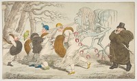 A Naked Truth, or Nipping Frost, Charles Williams  British, Hand-colored etching