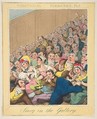 Theatrical Pleasures, ( Snug in the Gallery, Plate 3), Theodore Lane  British, Hand-colored etching