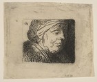 Head of an Old Woman, Jan Georg (Joris) van Vliet  Dutch, Etching