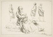 Sheet of Sketches, from "Livre d’étude d’après les desseins originaux de Blomart", François Boucher French, Etching