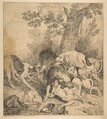 Wolf Hunt, Jean-Baptiste Oudry  French, Etching