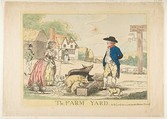 The Farm Yard, Henry Kingsbury British, Hand-colored etching