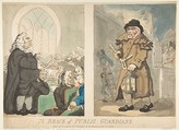 A Brace of Public Guardians, Thomas Rowlandson (British, London 1757–1827 London), Hand-colored etching