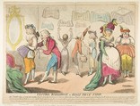Cestina Warehouse or Belly Piece Shop, Isaac Cruikshank  British, Scottish, Hand-colored etching