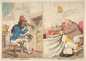 French Liberty – British Slavery, James Gillray British, Hand-colored etching