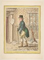 Maecenas, in pursuit of the Fine Arts.–Scene, Pall Mall; a Frosty Morning, James Gillray British, Hand-colored etching