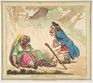 Cymon and Iphigenia, James Gillray British, Hand-colored etching