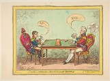 A Game of Cribbage or Boney's Last Shuffle, George Cruikshank British, Etching and watercolor