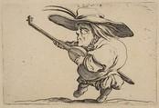 Le Joeuer de Luth (The Lute Player), from "Varie Figure Gobbi, suite appelée aussi Les Bossus, Les Pygmées, Les Nains Grotesques" (Various Hunchbacked Figures, The Hunchbacks, The Pygmes, The Grotesque Dwarfs), Jacques Callot French, Etching and engraving; first state of two (Lieure)