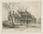 The Harsen Homestead, Corner of 10th Avenue and 70th Street, from "Scenes of Old New York", Henry Farrer  American, Etching