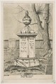 The Cooke Monument in St. Paul's Churchyard, from "Scenes of Old New York", Henry Farrer  American, Etching