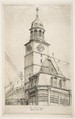 The Post Office, Middle Dutch Church, from "Scenes of Old New York", Henry Farrer  American, Etching