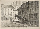 The Old Beach House, Corner of Cedar and Greenwich Streets, from "Scenes of Old New York", Henry Farrer  American, Etching, cut within platemark