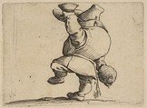 Le Buveur Vu de Dos (The Drinker Seen from Behind), from "Varie Figure Gobbi, suite appelée aussi Les Bossus, Les Pygmées, Les Nains Grotesques" (Various Hunchbacked Figures, The Hunchbacks, The Pygmes, The Grotesque Dwarfs), Jacques Callot French, Etching and engraving; first state of two (Lieure)