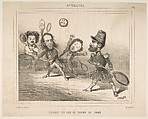 Tennis Session of 1848, from Actualités, published in Le Charivari, CHAM (Amédée Charles Henri, Comte de Noé)  French, Lithograph