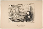 'Les Bulos Graves', Victor Hugo at his play 'Les Burgraves', from 'La Caricature', Jean-Pierre Moynet  French, Lithograph