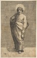 Saint Matthew holding a pouch, Marco Dente Italian, Engraving