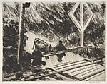 Railroad Crossing, Edward Hopper  American, Drypoint