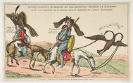 Rentrée joyeuse et triomphale des Don-Quichottes Prussiens en Allemagne, après la conquête de la France, sous conduite de l'Aigle autrichien (The Joyous Triumphal Entry of the Prussian Don Quixote into Germany after the Conquest of France, Accompanied by the Austrian Eagle), Anonymous, French, 18th century  French, Hand-colored etching