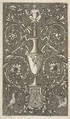 Grotesque with a vase, birds and acanthus scrolls, Anonymous, Italian, 16th to early 17th century  Italian, Engraving